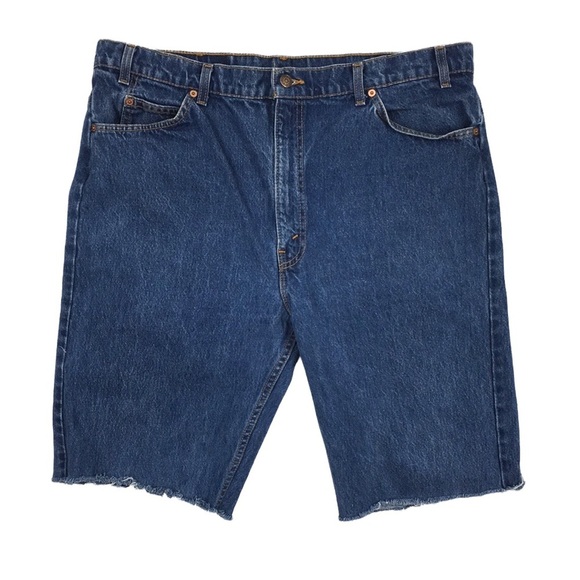 Levi's 505 Vintage Orange Tab Cut Off Jean Shorts Mens 42x32 Regular Fit‎ - Picture 1 of 11